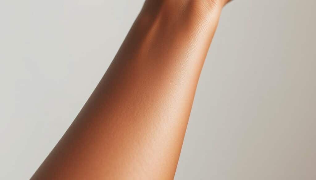 A close-up shot of a person's forearm with visible post-inflammatory hyperpigmentation against a neutral, slightly blurred background. The skin tone should be medium to dark, with an even, healthy complexion. Gentle, diffused natural lighting from the side, creating soft shadows to highlight the texture and depth of the skin. The camera angle should be slightly elevated to capture the curvature of the arm. The overall tone should be serene and clinical, allowing the skin condition to be the focal point. A close-up shot of a person's forearm with visible post-inflammatory hyperpigmentation against a neutral, slightly blurred background. The skin tone should be medium to dark, with an even, healthy complexion. Gentle, diffused natural lighting from the side, creating soft shadows to highlight the texture and depth of the skin. The camera angle should be slightly elevated to capture the curvature of the arm. The overall tone should be serene and clinical, allowing the skin condition to be the focal point.