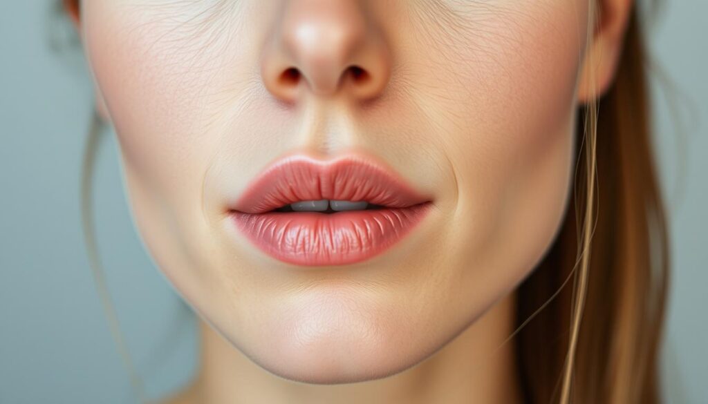 A professional, well-lit close-up shot of a woman's face, showcasing the various stages of facial hair growth. The image should depict the gradual progression of hair length over time, with a clear focus on the brow, upper lip, and chin areas. The lighting should be soft and flattering, highlighting the subtle textures and variations in the facial hair. The background should be simple and uncluttered, allowing the subject to be the central focus. The overall mood should convey a sense of scientific study and information, without being overly clinical or sterile.