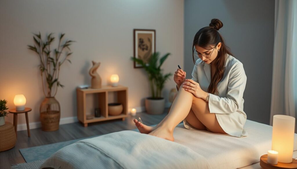 Acupuncture therapy session