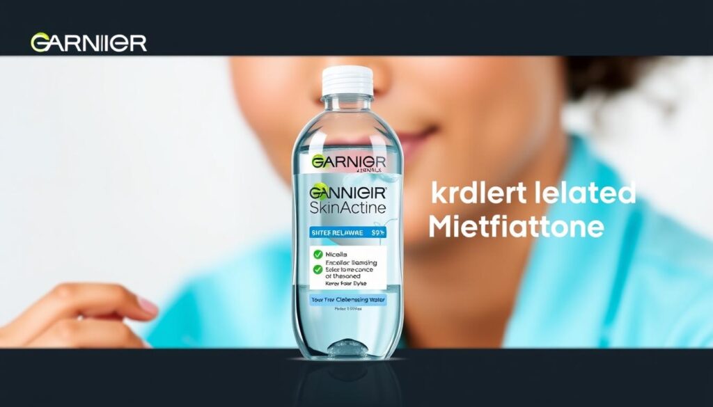 Generate an image of Garnier's SkinActive Micellar Cleansing Water.