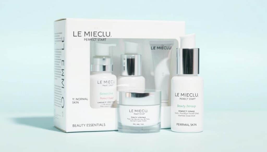 Generate an image of Le Mieux Perfect Start Beauty Essentials for normal skin