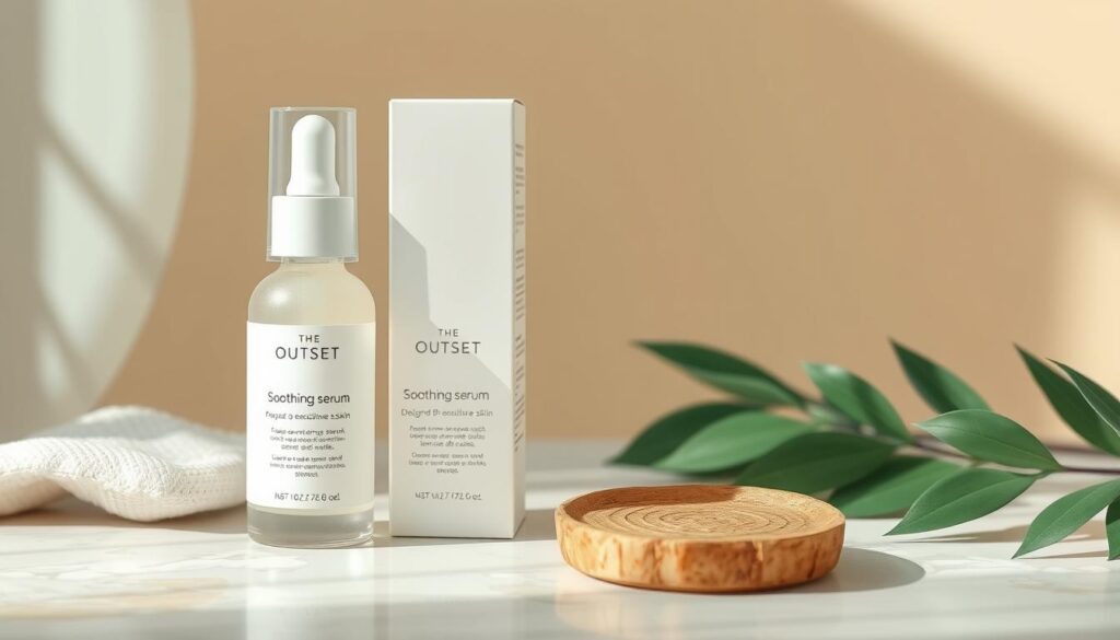 Generate an image of The Outset's Soothing Serum for sensitive skin.