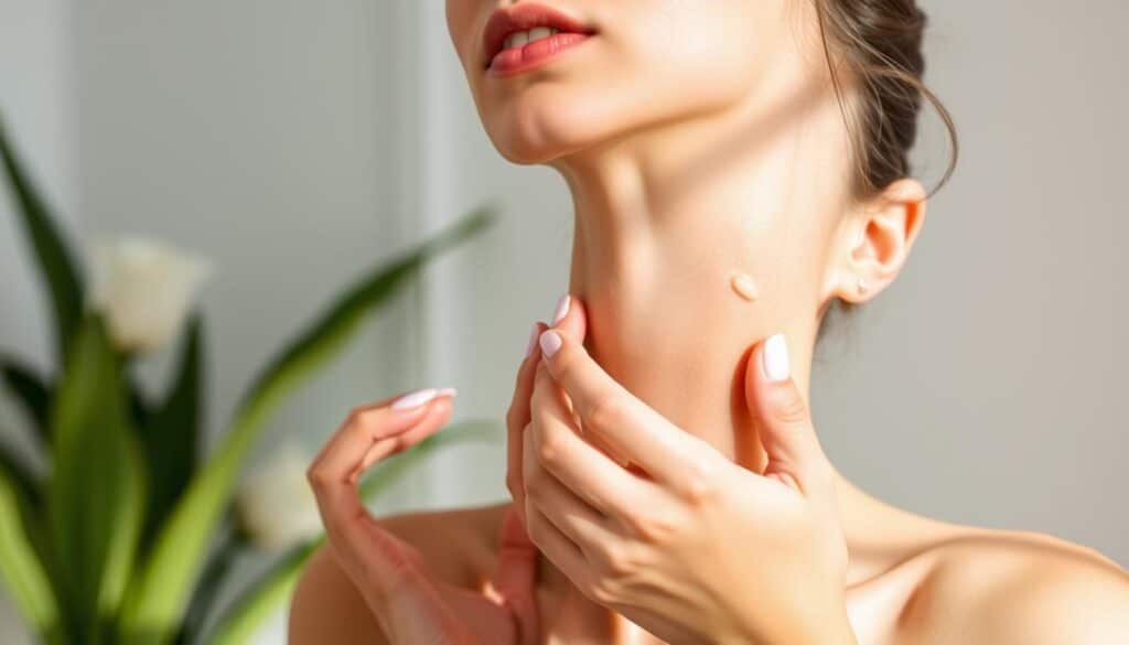 Generate an image of a person applying Musely's Body Cream on areas affected by hyperpigmentation or keratosis pilaris.