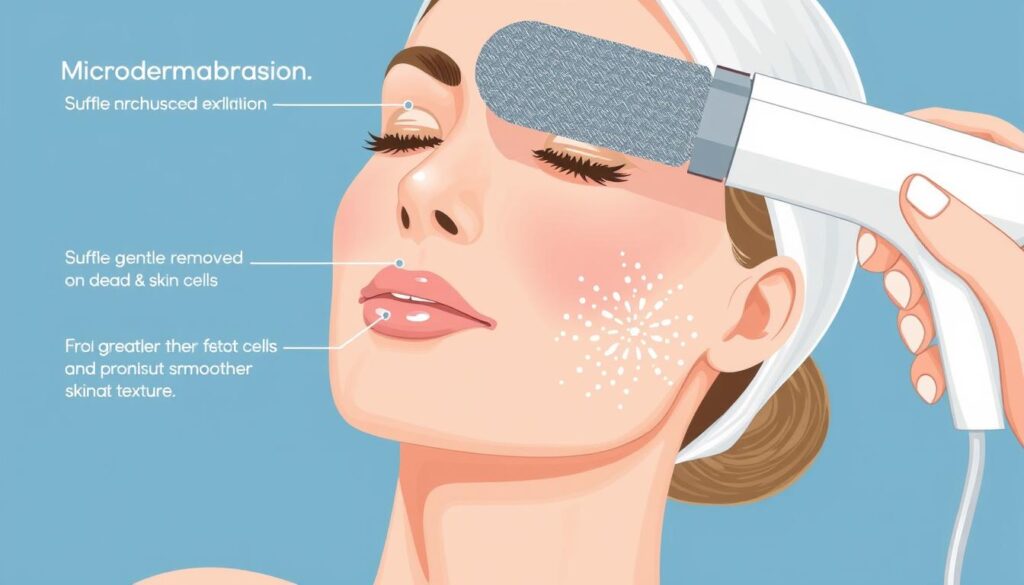 Generate an image of microdermabrasion for mechanical exfoliation. Generate an image of microdermabrasion for mechanical exfoliation.