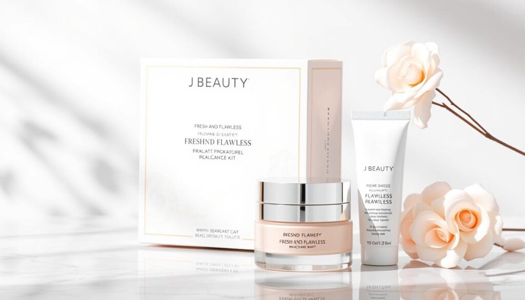 Generate an image of the JLo Beauty Fresh and Flawless Skincare Kit Generate an image of the JLo Beauty Fresh and Flawless Skincare Kit