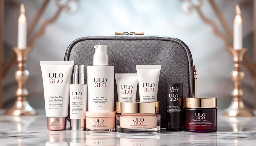 Generate an image of the JLo Deluxe Kit skincare set Generate an image of the JLo Deluxe Kit skincare set