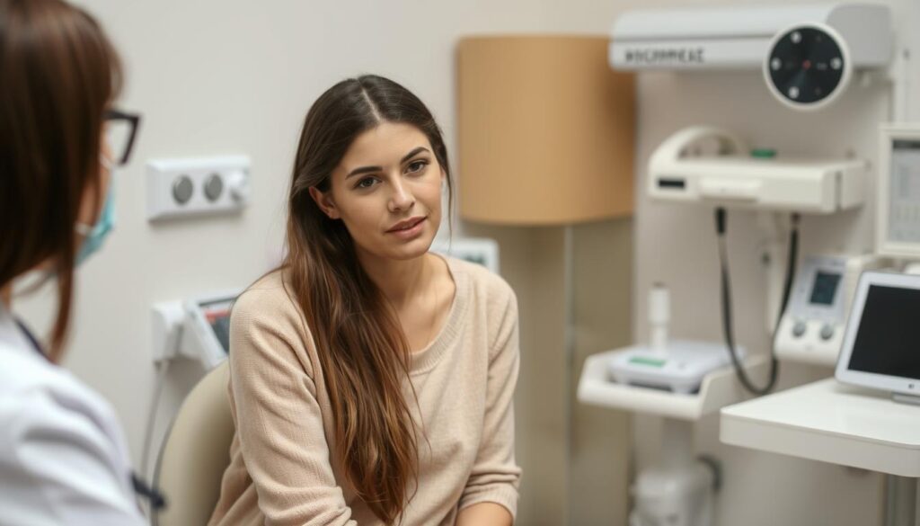 Image of a woman being prescribed spironolactone for female acne Image of a woman being prescribed spironolactone for female acne