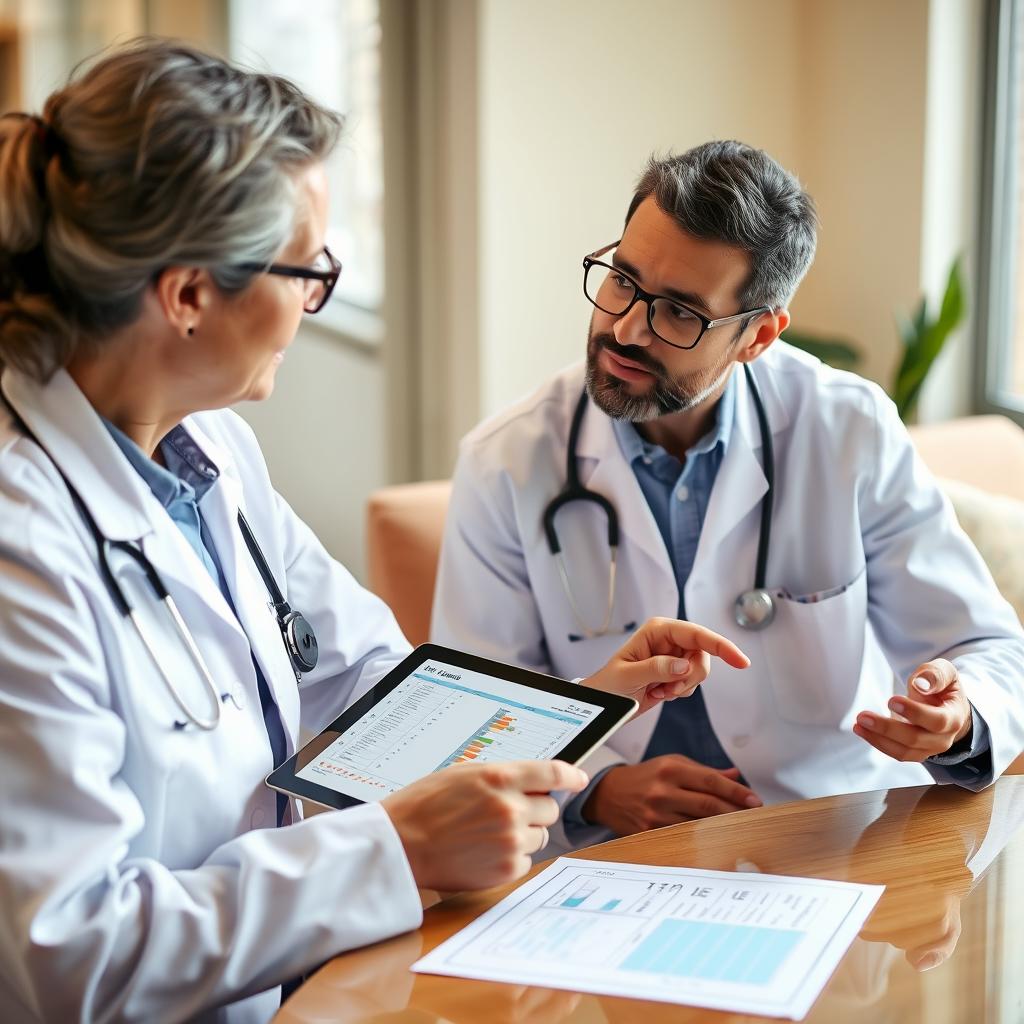 Medical professional providing practical health tips based on lab-based health information