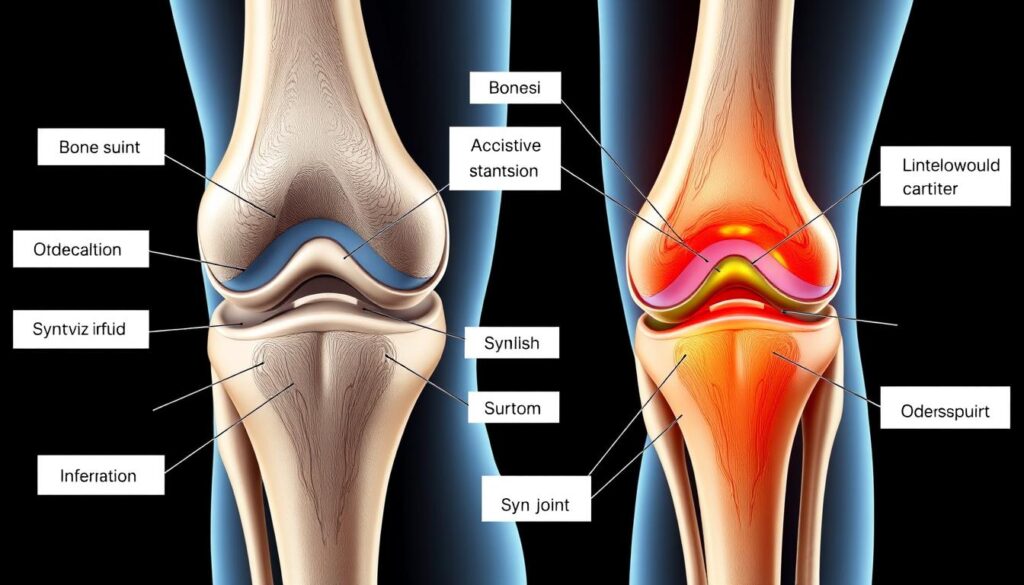 Osteoarthritis affected joint anatomy