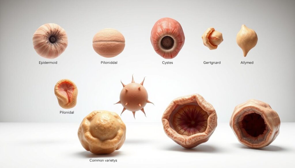 Types of cysts including epidermoid and pilonidal cyst Types of cysts including epidermoid and pilonidal cyst