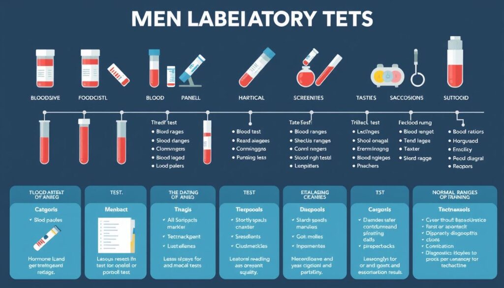 Various common laboratory tests with their purposes and normal ranges
