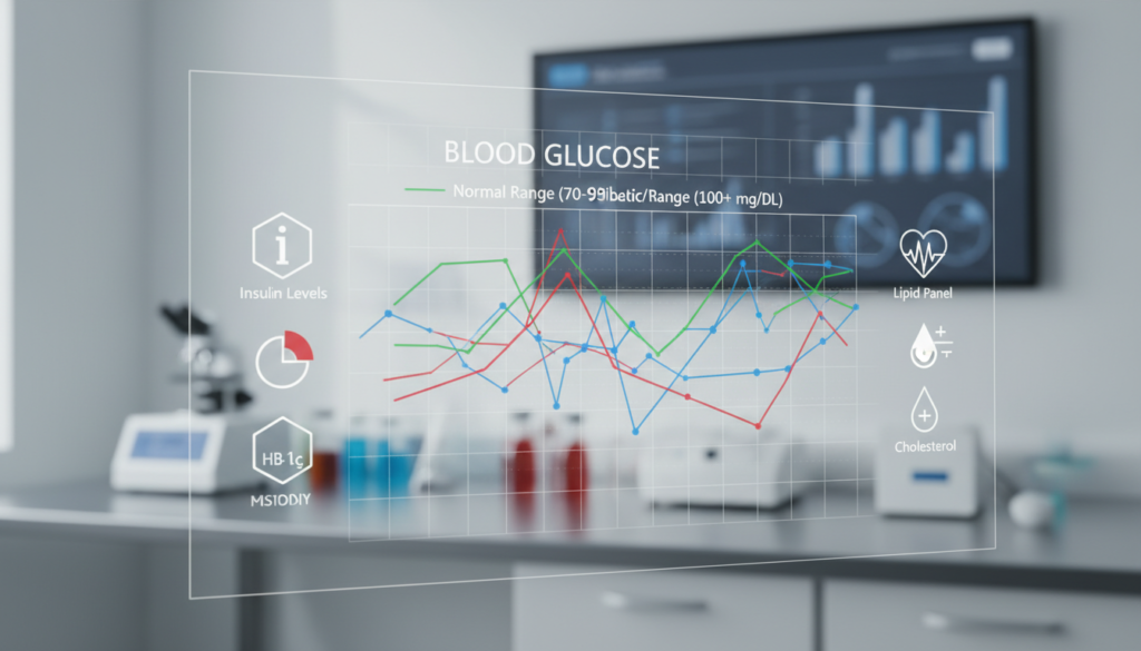 fasting blood glucose chart with related biomarkers