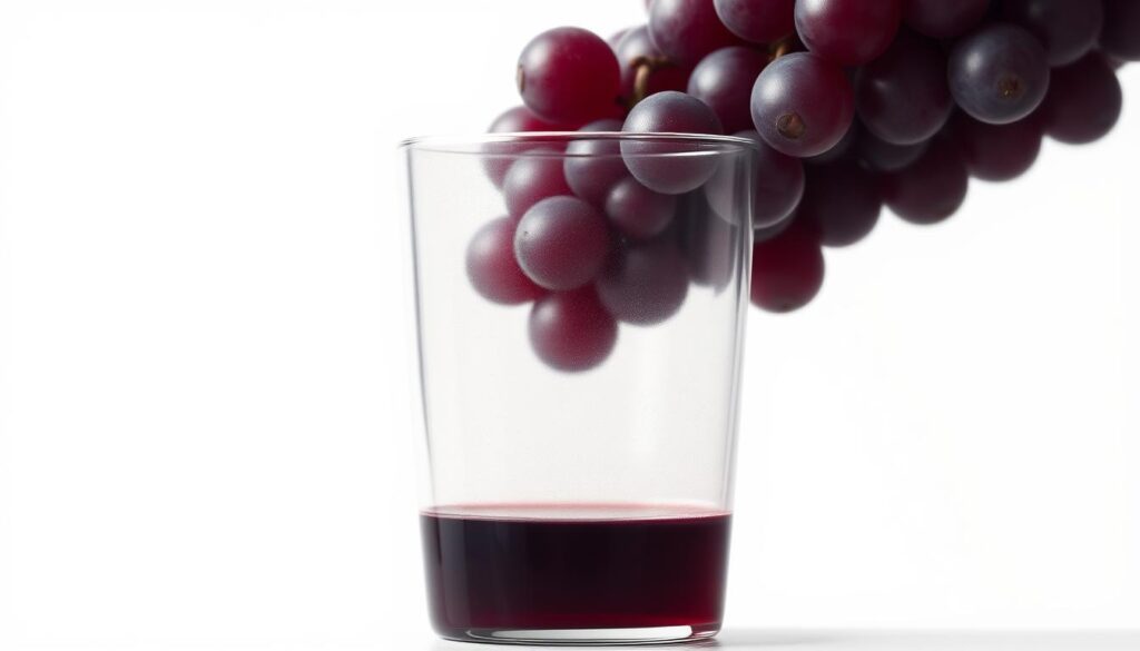 limitations grape juice ED, a detailed digital illustration depicting a glass of grape juice with a faded and blurred effect, against a neutral background. The juice appears muted and subdued, hinting at its limited efficacy as a remedy for erectile dysfunction. The composition is minimalist, focusing solely on the central subject to convey a sense of uncertainty and doubt about the curative powers of this natural treatment. Soft, diffused lighting casts a somber, contemplative mood, inviting the viewer to consider the potential limitations and challenges of relying on grape juice alone to address this complex medical condition.