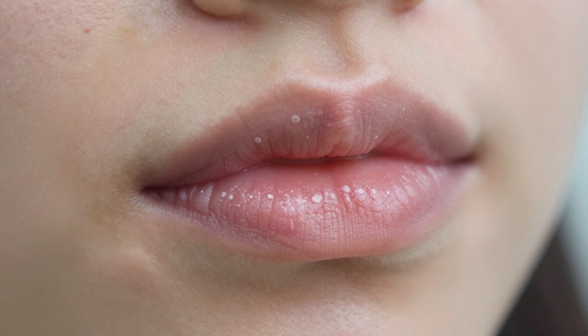 lips white pimples