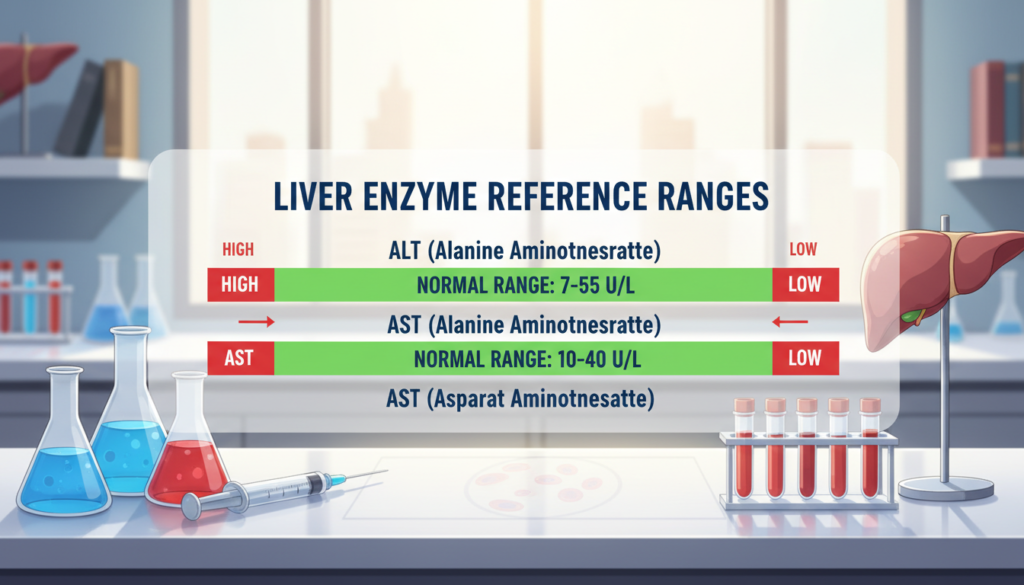 liver enzyme normal ranges for ALT and AST reference values