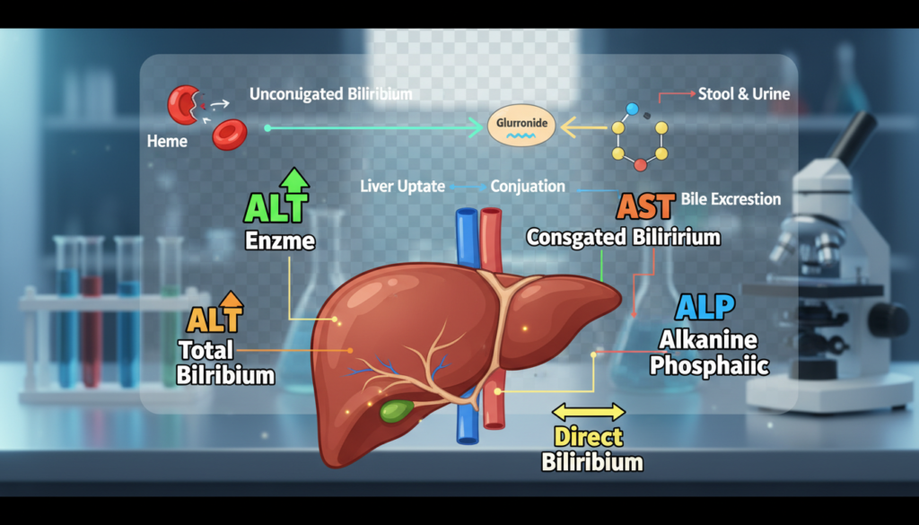 liver function and bilirubin related biomarkers