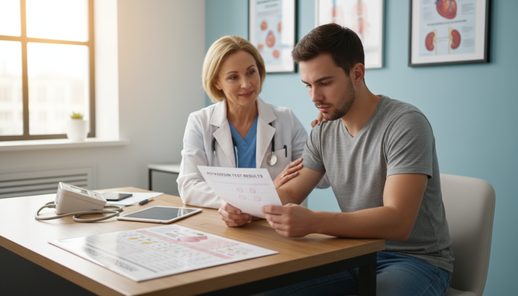 medical consultation for serum potassium monitoring
