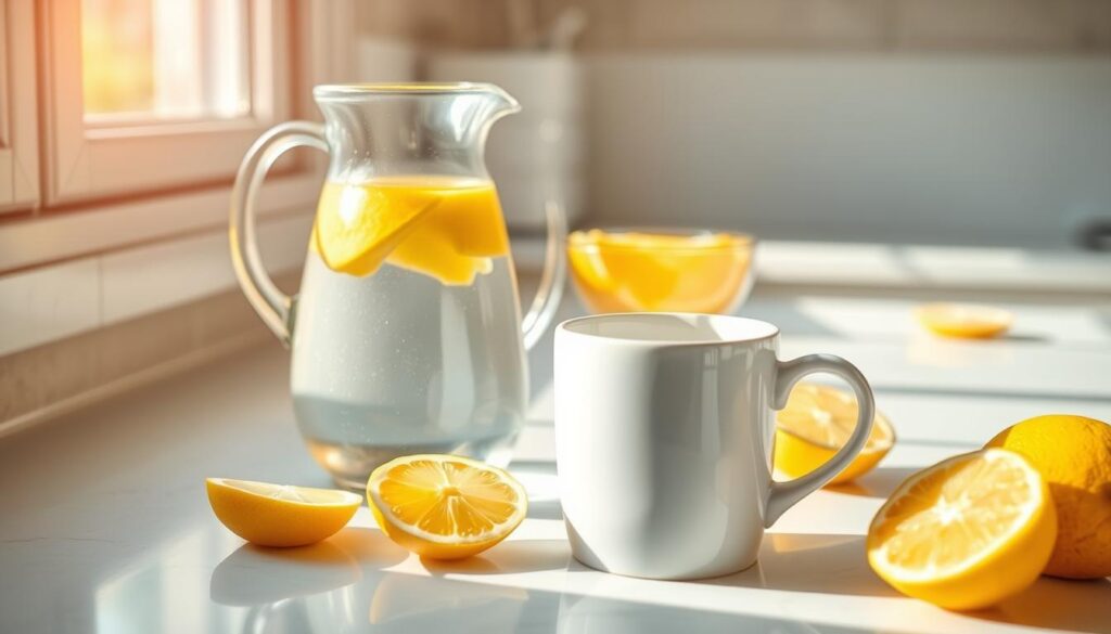 morning lemon water preparation