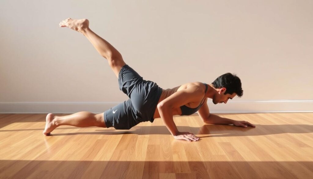plank leg raise core stability exercises