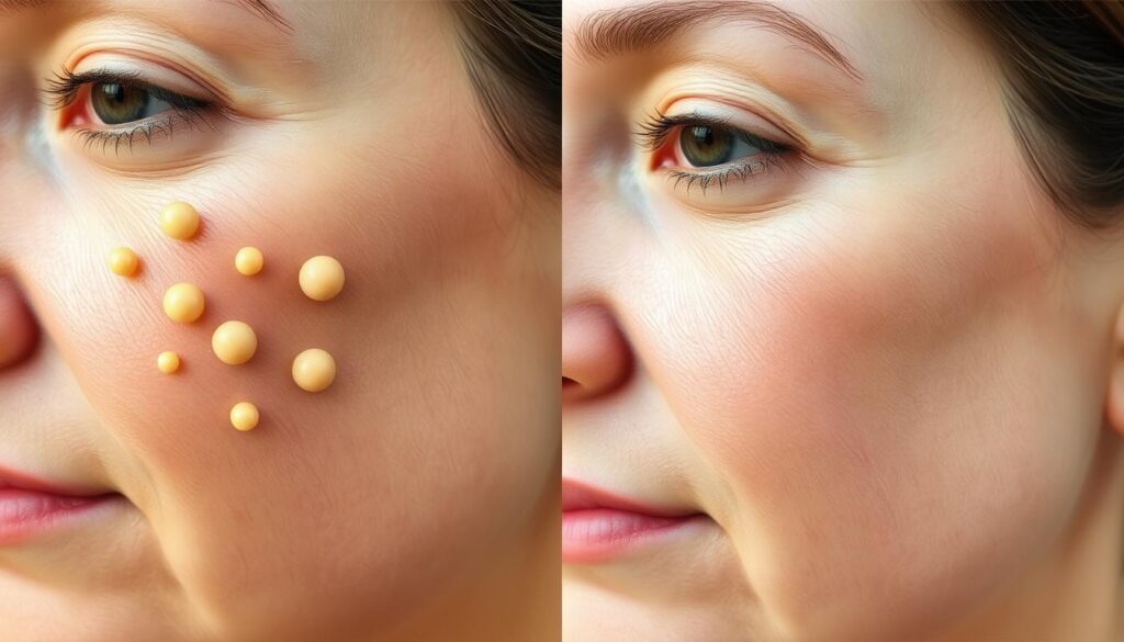 sebaceous hyperplasia removal before and after