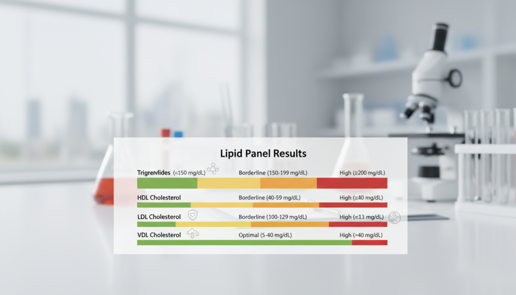 triglyceride levels chart showing related biomarkers