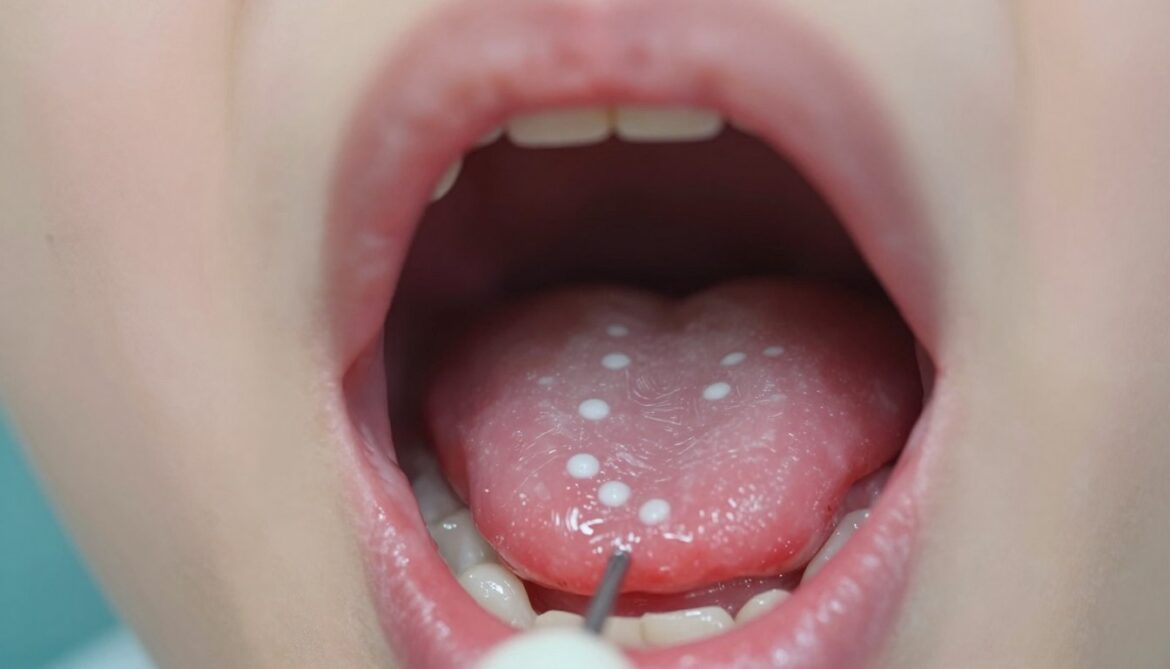 white spots in throat